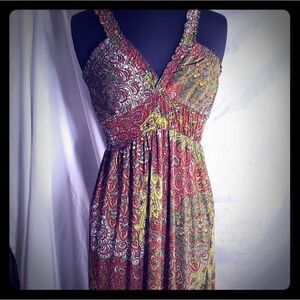 Paisley Print Halter Maxi Dress